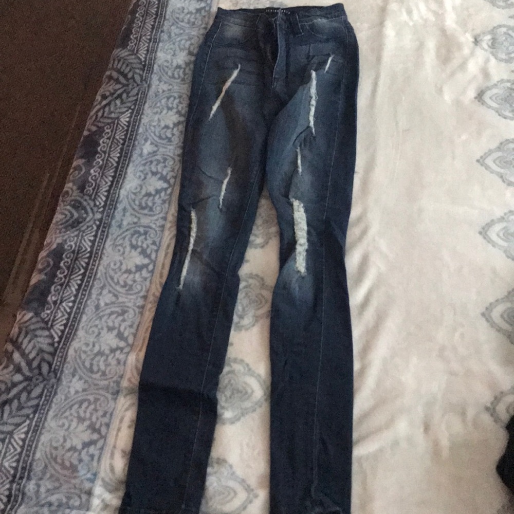 High rise skinny jeans